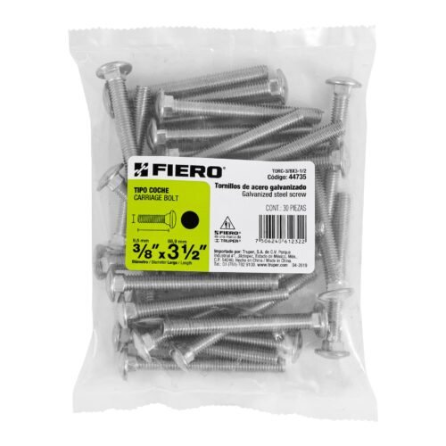447353 44735 - Bolsa con 30 tornillos 3/8" x 3-1/2" tipo coche, FIERO