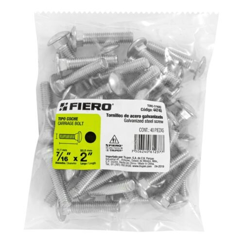 447403 44740 - Bolsa con 40 tornillos 7/16" x 2" tipo coche, FIERO