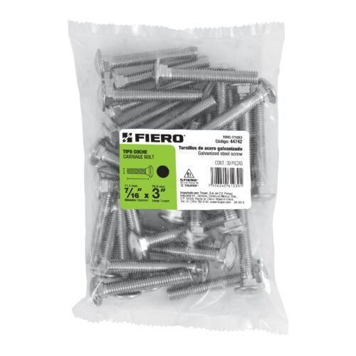 44742 - Bolsa con 30 tornillos 7/16" x 3" tipo coche, FIERO