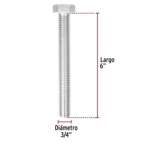44754 - Bolsa con 4 tornillos 3/4" x 6" tipo máquina, FIERO