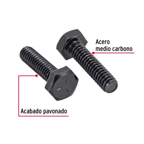 44765 - Bolsa con 100 tornillos 1/4" x 1" acero grado 5, FIERO