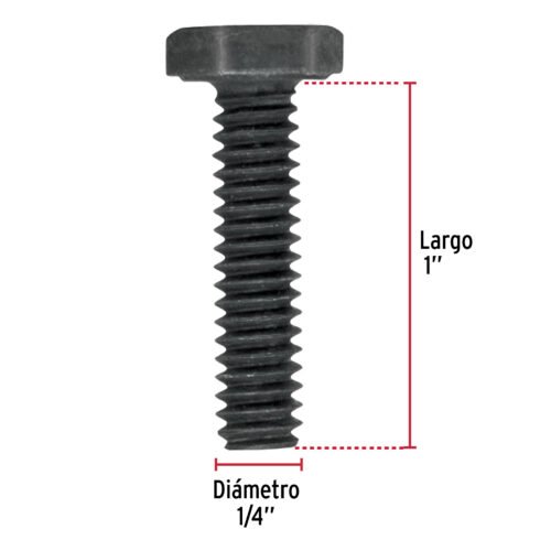 44765 - Bolsa con 100 tornillos 1/4" x 1" acero grado 5, FIERO