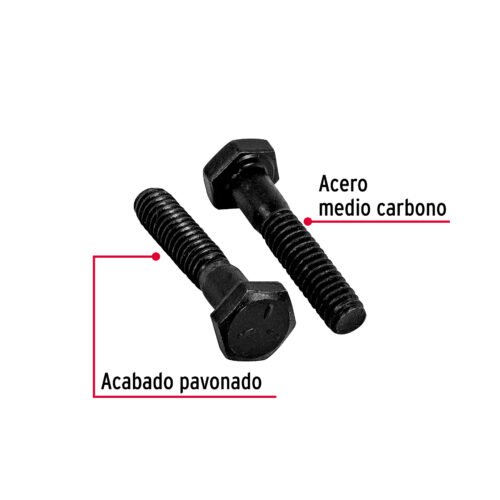 44766 - Bolsa con 100 tornillos 1/4" x 1-1/4" acero grado 5, FIERO