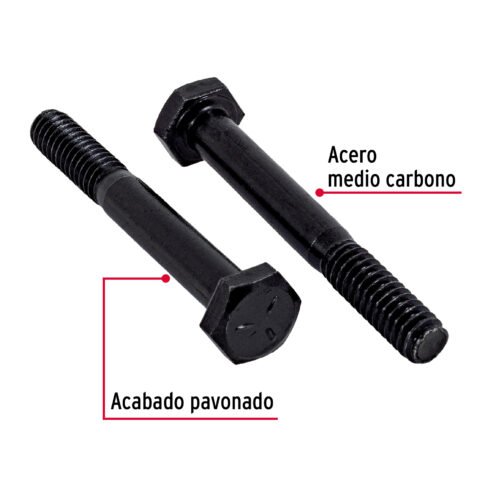 44768 - Bolsa con 60 tornillos 1/4" x 2" acero grado 5, FIERO