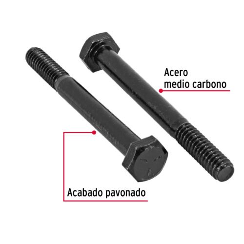 447691 44769 - Bolsa con 50 tornillos 1/4" x 2-1/2" acero grado 5, FIERO