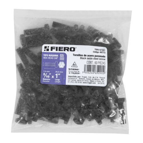 44773 - Bolsa con 60 tornillos 5/16" x 1" acero grado 5, FIERO