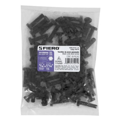 44774 - Bolsa con 60 tornillos 5/16" x 1-1/4" acero grado 5, FIERO