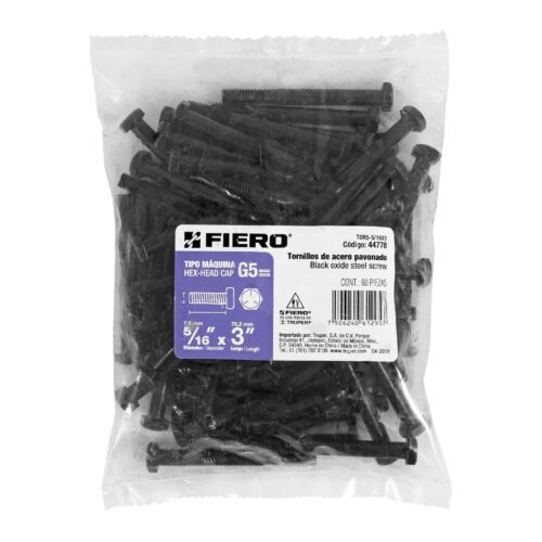 44778 - Bolsa con 60 tornillos 5/16" x 3" acero grado 5, FIERO