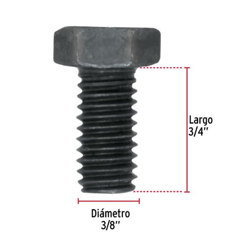 44781 - Bolsa con 50 tornillos 3/8" x 3/4" acero grado 5, FIERO
