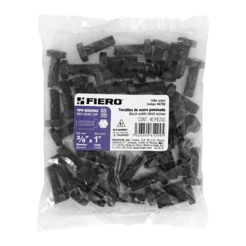 447823 44782 - Bolsa con 40 tornillos 3/8" x 1" acero grado 5, FIERO