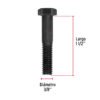 44784 - Bolsa con 70 tornillos 3/8" x 1-1/2" acero grado 5, FIERO