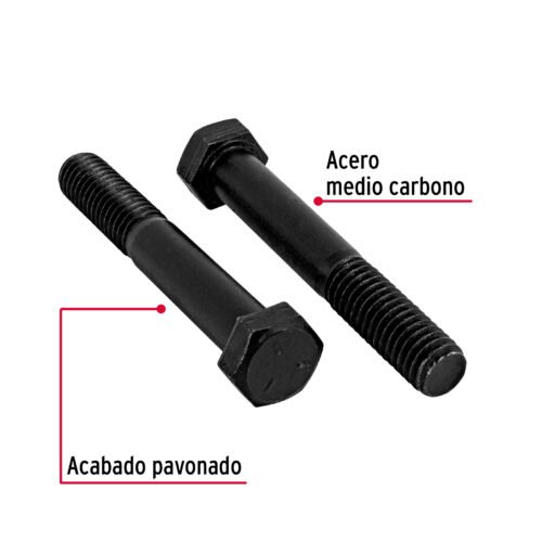447861 44786 - Bolsa con 50 tornillos 3/8" x 2-1/2" acero grado 5, FIERO