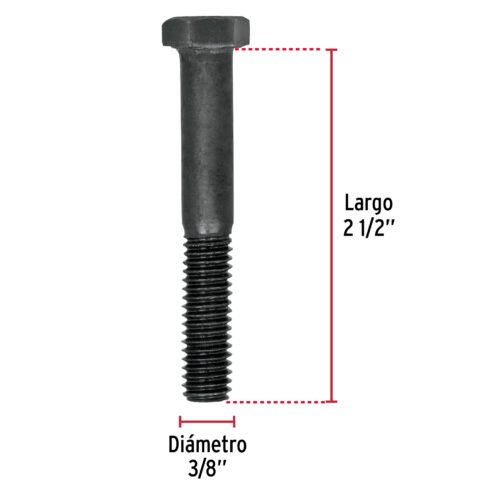 447862 44786 - Bolsa con 50 tornillos 3/8" x 2-1/2" acero grado 5, FIERO