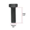 44791 - Bolsa con 50 tornillos 7/16" x 1-1/4" acero grado 5, FIERO