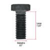 447992 44799 - Bolsa con 40 tornillos 1/2" x 1-1/4" acero grado 5, FIERO