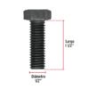 448002 44800 - Bolsa con 30 tornillos 1/2" x 1-1/2" acero grado 5, FIERO