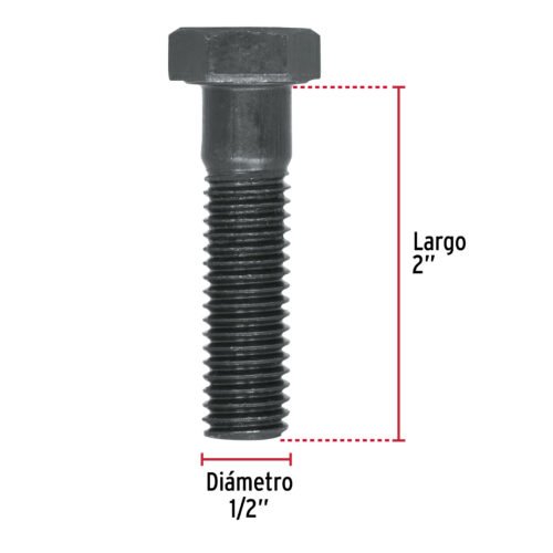 448012 44801 - Bolsa con 30 tornillos 1/2" x 2" acero grado 5, FIERO
