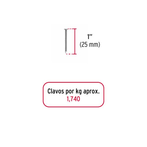 44813 - Bolsa con 1 kg de clavo estándar 1" con cabeza, FIERO