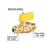 44816 44816 - Válvula de control de latón p/gas, 3/8x3/8" Flare, FOSET