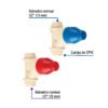 44820 - Juego de 2 llaves de empotrar CPVC 1/2" para regadera, FOSET