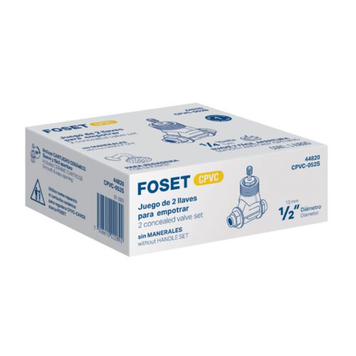 44820 - Juego de 2 llaves de empotrar CPVC 1/2" para regadera, FOSET