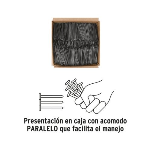 44850 - Kilo de clavos para concreto 4" negros, caja de 25 kg, FIERO