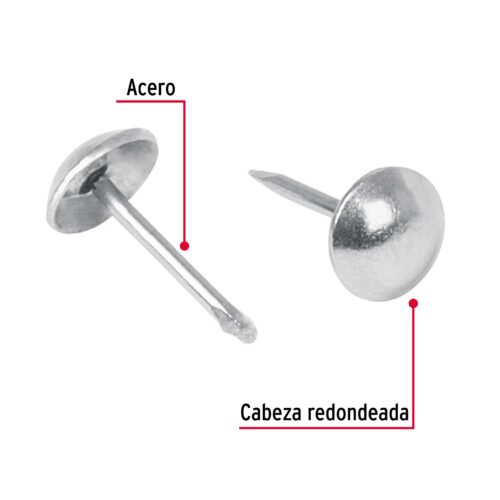 44900 - Caja con 500 clavillos niquelados de 17 mm, FIERO