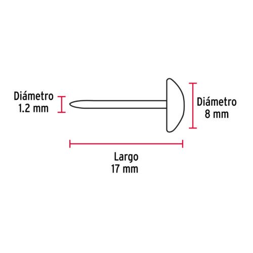 44901 - Caja con 500 clavillos dorados de 17 mm, FIERO