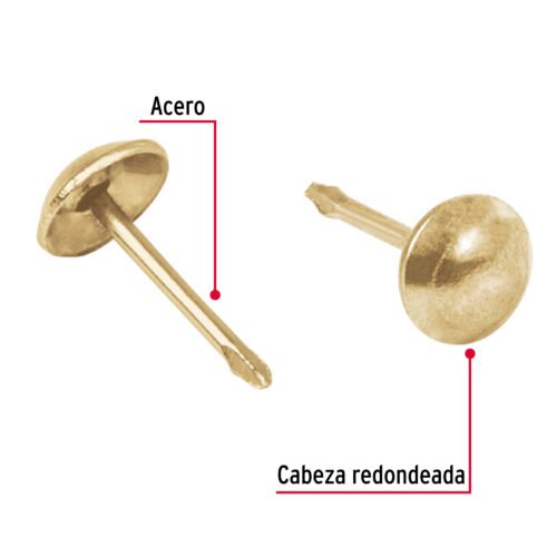 44901 - Caja con 500 clavillos dorados de 17 mm, FIERO