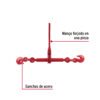 44909 - Tensor cadena con matraca, 3/8"- 1/2",FIERO