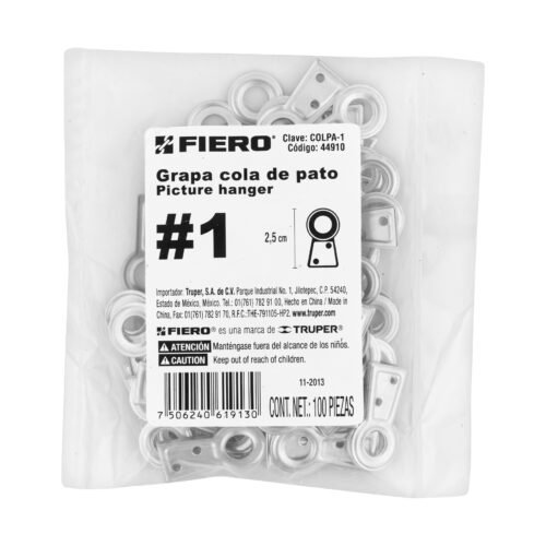 44910 - Bolsa con 100 colas de pato #1, 2.5 cm altura, 6.3 mm ojillo