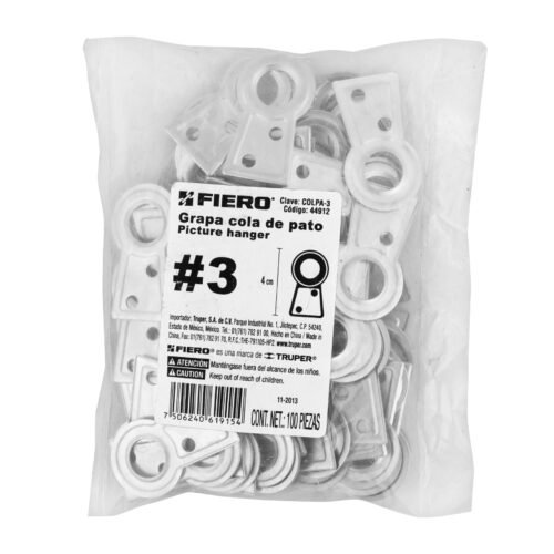 449123 44912 - Bolsa con 100 colas de pato #3, 4 cm altura, 11.2 mm ojillo