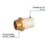 44918 - Adaptador CPVC, 1-1/2", macho inserto metálico-latón, FOSET