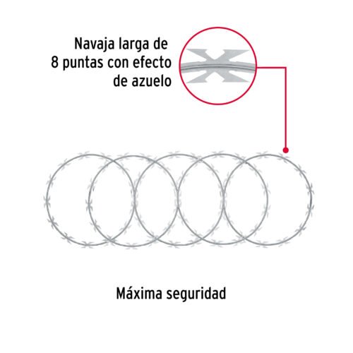 44921 - Rollo concertina máxima seguridad, 45cm diámetro x 8m, FIERO