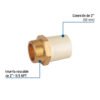 44922 - Adaptador CPVC, 2", macho inserto metálico-latón, FOSET