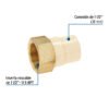44923 44923 - Adaptador CPVC, 1-1/2", hembra inserto metálico-latón, FOSET