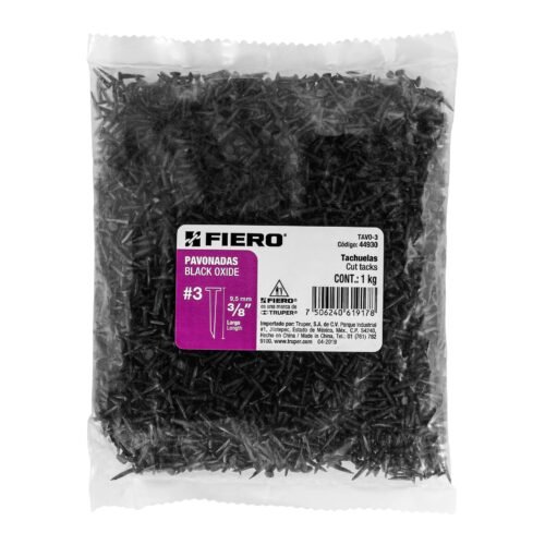 44930 - Bolsa con 1 kg de tachuelas pavonadas No. 3, FIERO