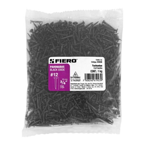 449363 44936 - Bolsa con 1 kg de tachuelas pavonadas No. 12, FIERO