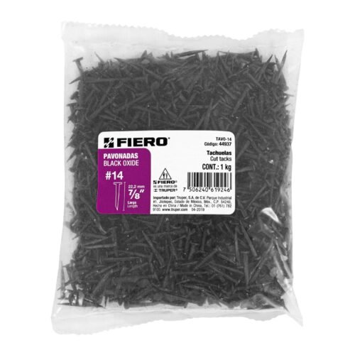 44937 - Bolsa con 1 kg de tachuelas pavonadas No. 14, FIERO