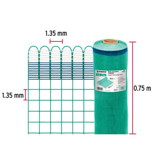 44951 - Rollo de 30 m x 0.75 m de malla mosquitera plástica verde