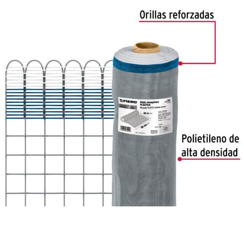 44957 - Rollo de 30 m x 0.6 m de malla mosquitera plástica gris