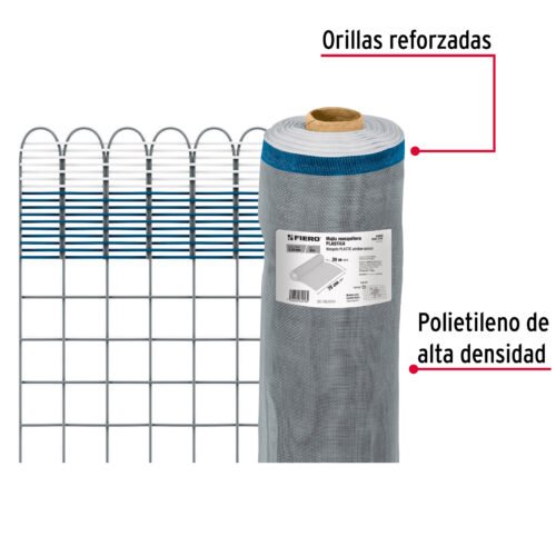 44958 - Rollo de 30 m x 0.75 m de malla mosquitera plástica gris