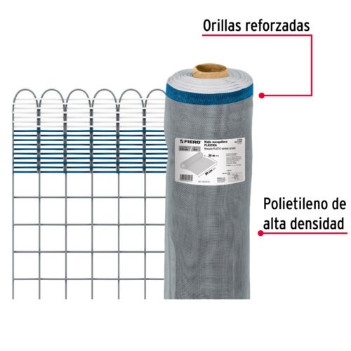 44959 - Rollo de 30 m x 0.9 m de malla mosquitera plástica gris