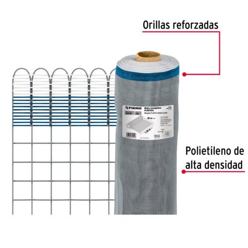 449611 44961 - Rollo de 30 m x 1.2 m de malla mosquitera plástica gris
