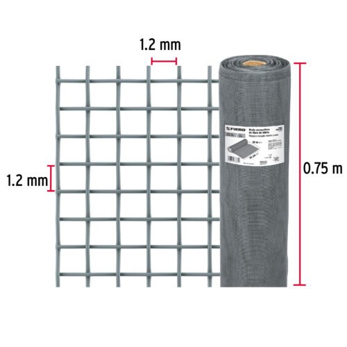 44964 - Rollo de 30 m x 0.75 m malla mosquitera fibra de vidrio gris