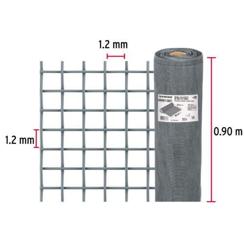 44965 - Rollo de 30 m x 0.9 m malla mosquitera fibra de vidrio gris