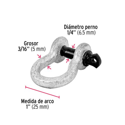 44966 - Grillete de acero forjado 3/16", FIERO
