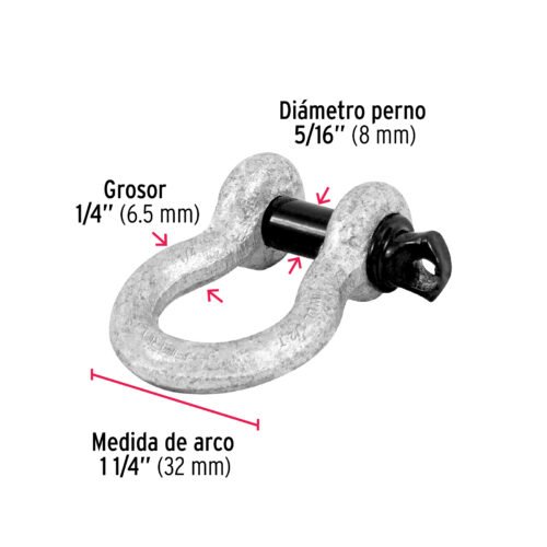 44967 - Grillete de acero forjado 1/4", FIERO