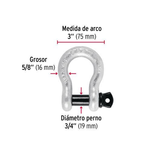44972 - Grillete de acero forjado 5/8", FIERO