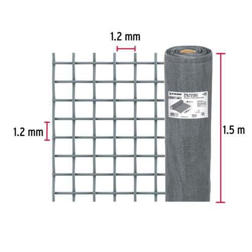 44983 - Rollo de 30 m x 1.5 m malla mosquitera fibra de vidrio gris